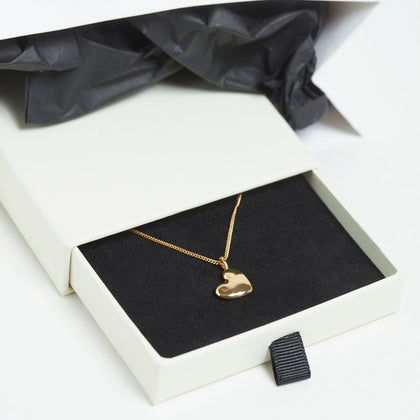 Organic Heart Necklace Silver